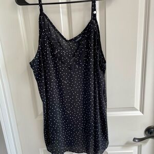 Black Polka Dot Sleeveless Top